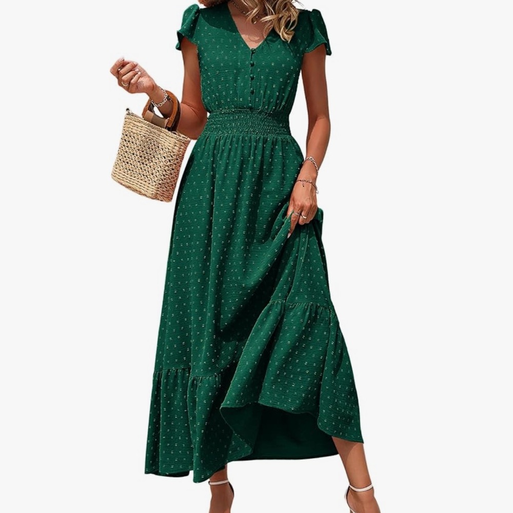 Chic Forest Green Maxi Dress